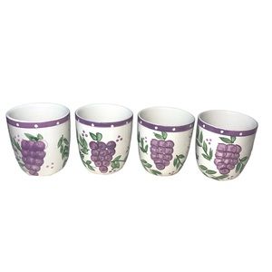 Mulberry Home Collection Grape Motif Set of 4 Mugs